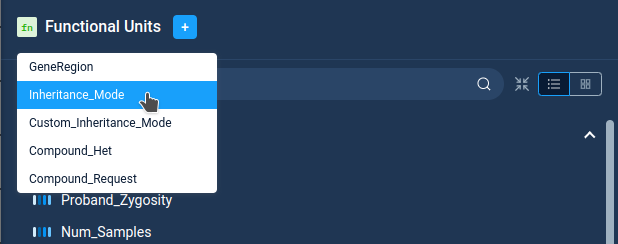 Functional units tab